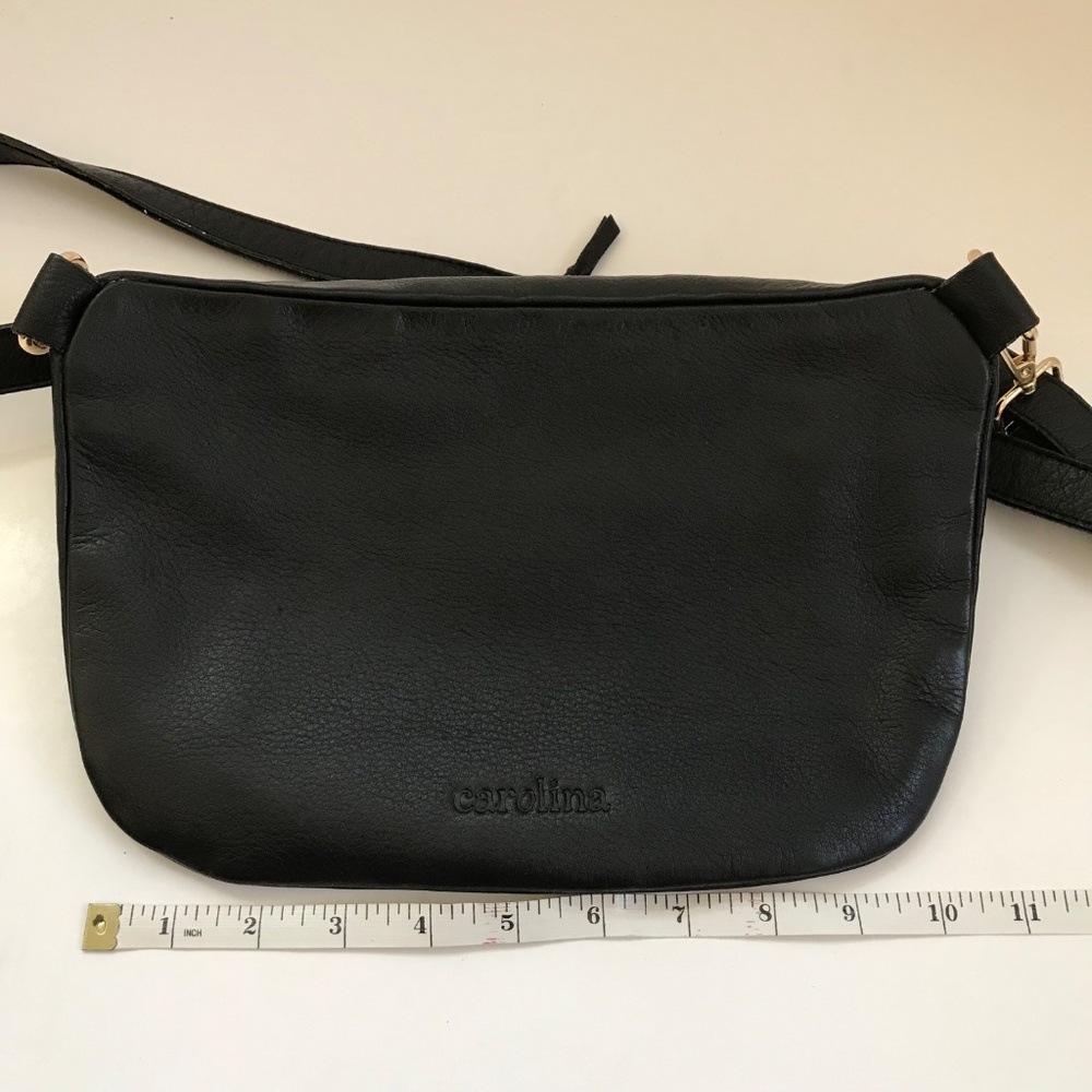 CAROLINA Ramona Leather Crossbody Bag Black - Picture 12 of 16